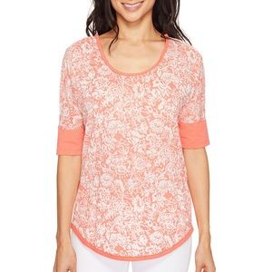 Mod-o-doc Wildflower Burnout Jersey Scoop Neck Top